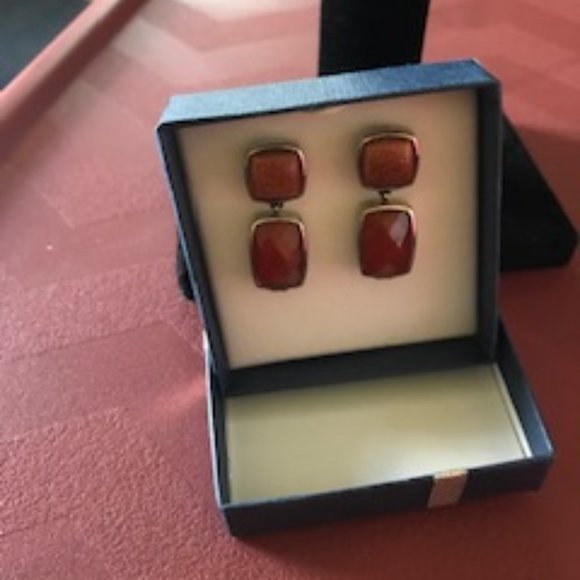 sunstone and carnelian earrings Jewelry - silver sunstone and carnelian earrings